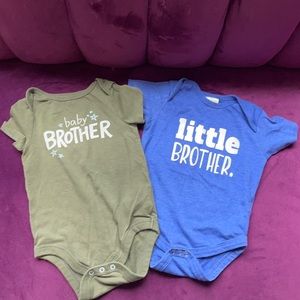 “Baby Brother” and “Little Brother” Bundle Baby Boy Onesie (OS)